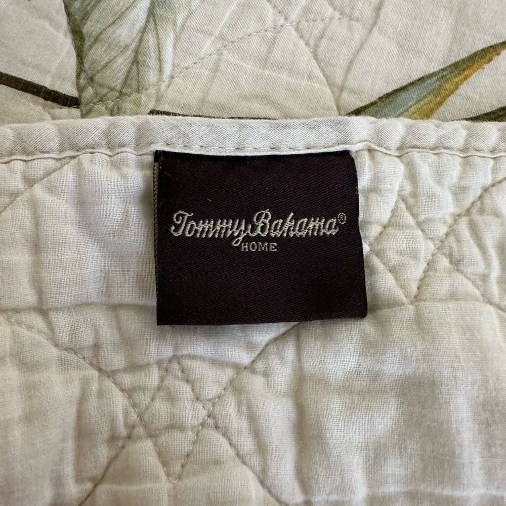 Tommy Bahama Floral Comforter with Green and Yellow Accents - Picture 2 of 4
